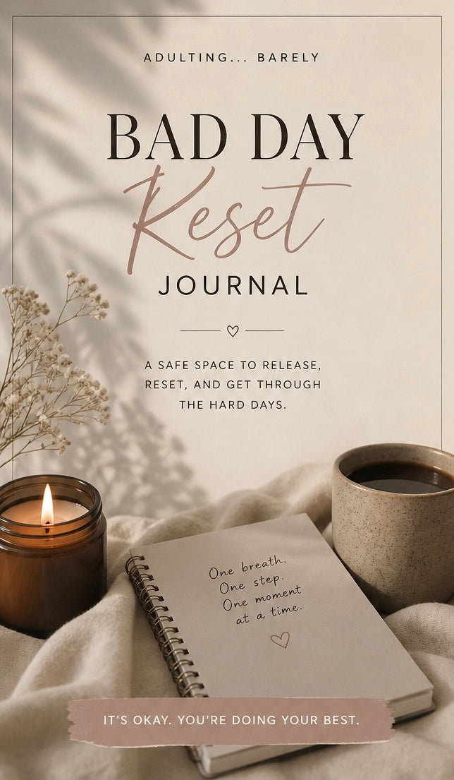 “Adulting… Barely: A Healing Journal for Overwhelmed Minds”